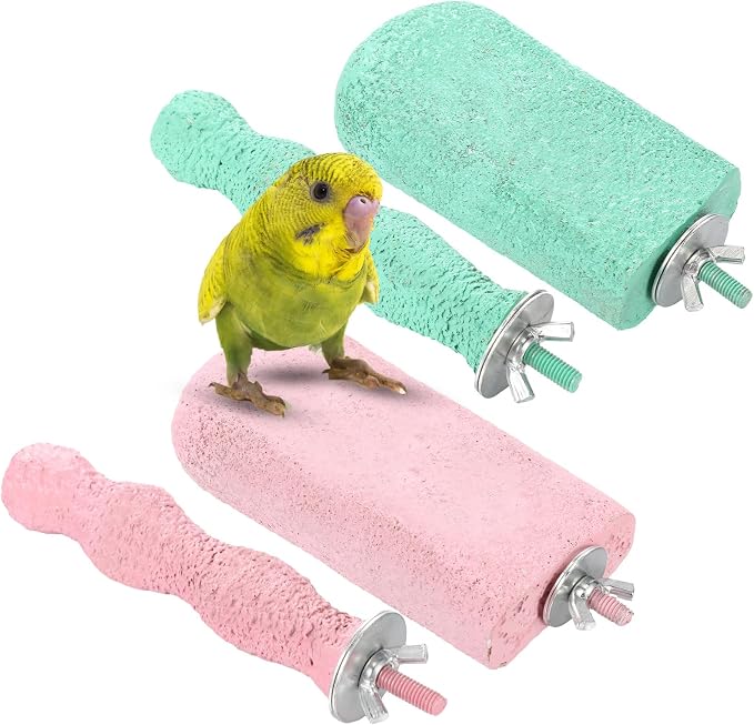 Soulchen 4 Pcs Bird Beak Grinding Calcium Stone Perches Large 4.8 Inch Parrot by Soulchen