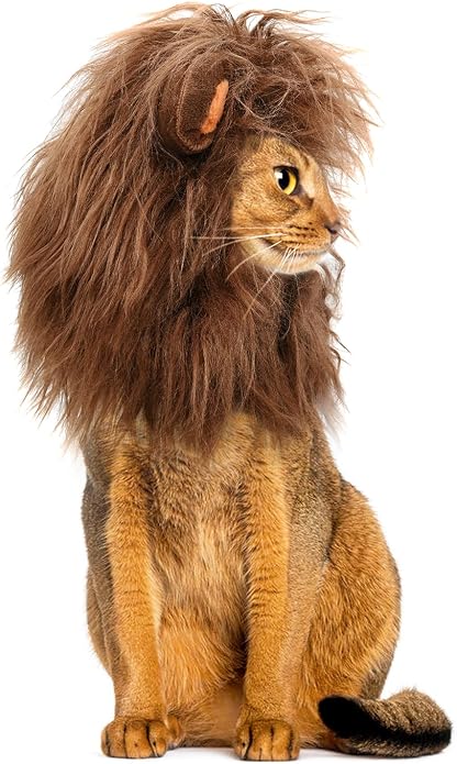 Onmygogo Lion Mane Wig for Cats and Dogs, Funny Pet Cat Costumes for Halloween - Image 2
