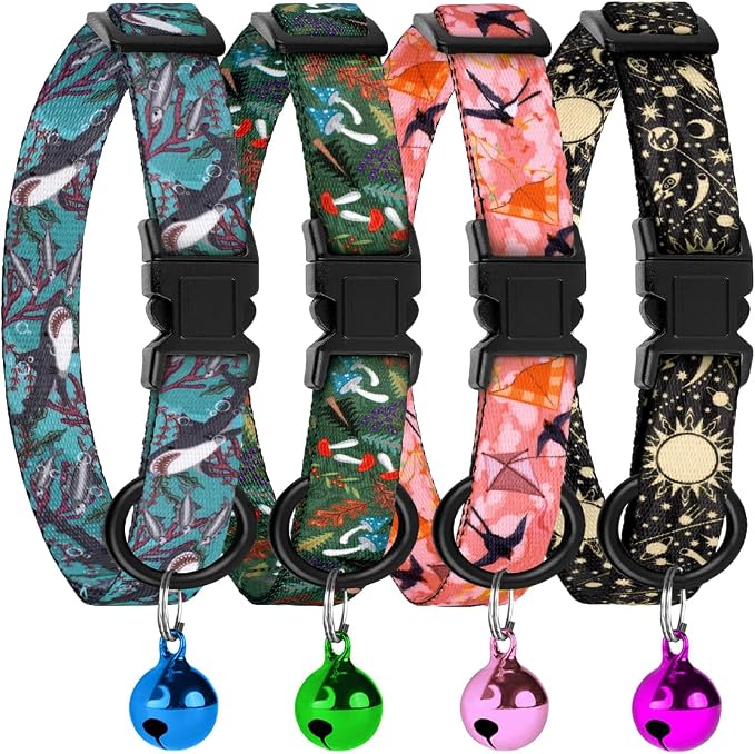4PCS Breakaway Cat Collars by BUDKAS