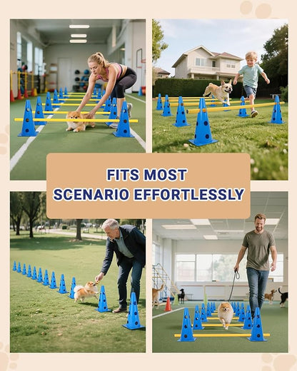 Dog Agility Course Backyard Set, Dog Agility Hurdle Cone Set - Image 7