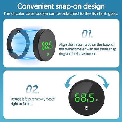 QZQ Fish Tank Thermometer Aquarium Thermometer Wireless Touch Stick Digital - Image 5