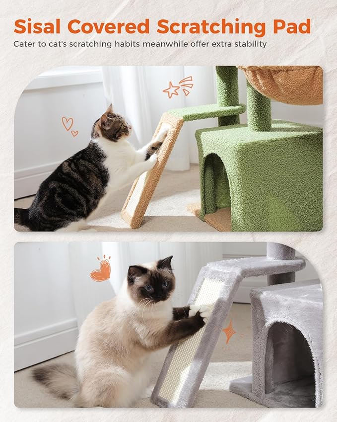 PETEPELA Small Cat Tree for Indoor Cats, Cozy Hammock and Removable Top Bed - Image 7