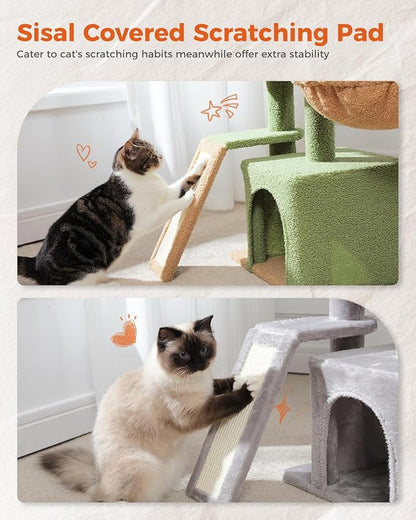 PETEPELA Small Cat Tree for Indoor Cats, Cozy Hammock and Removable Top Bed - Image 7