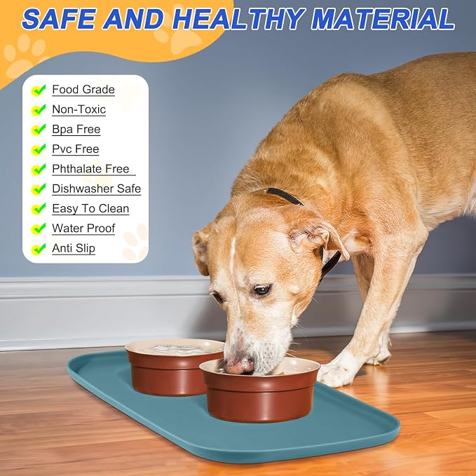 Silicone Pet Feeding Mat with Raised Edge - Image 3