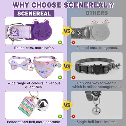SCENEREAL Cat Bandana Collar for Birthday - Image 7