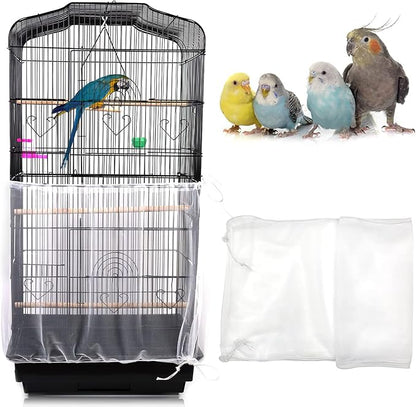 Daoeny Universal Bird Cage Cover, Adjustable Parrot Nylon Airy Soft Mesh Net by Daoeny