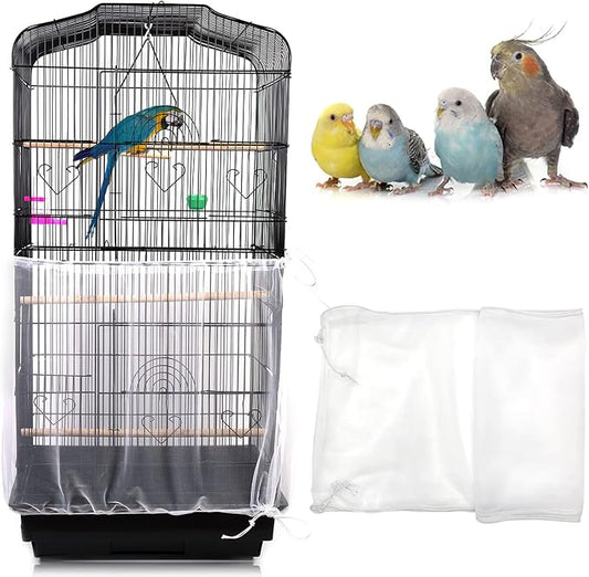 Daoeny Universal Bird Cage Cover, Adjustable Parrot Nylon Airy Soft Mesh Net by Daoeny