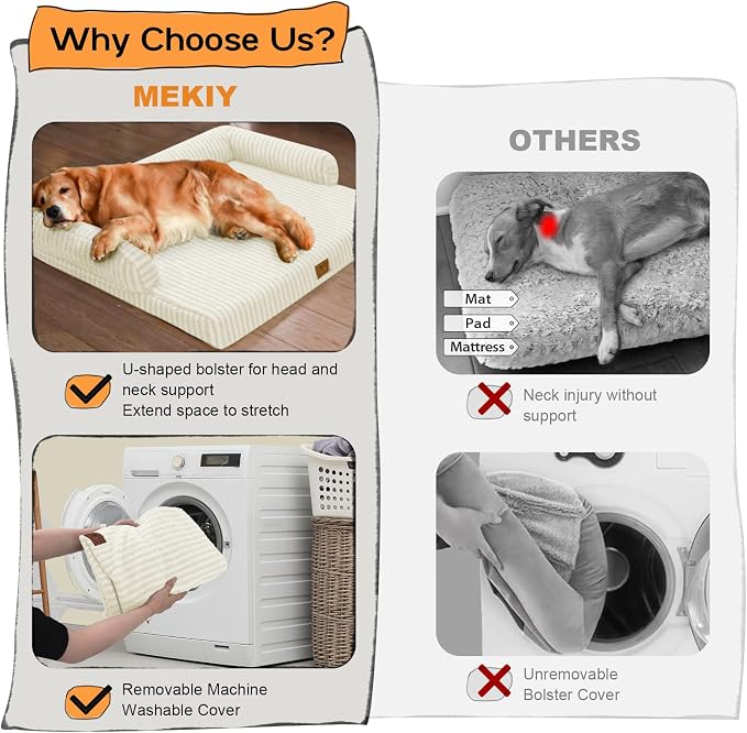 Dog Beds Large Size Dog, Waterproof Memory Foam Large Dogs Bed - Image 4