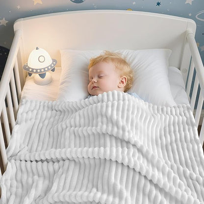 Soft Fleece Baby Blanket Ultra Cozy Grey Baby Blankets - Image 3
