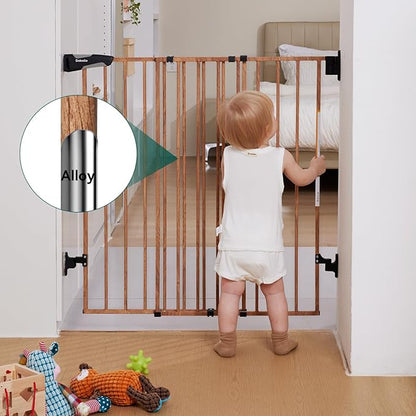 Babelio Baby Gate for Stairs & Doorways, 26-43" W 28" H No Bottom Bar| Easy - Image 3