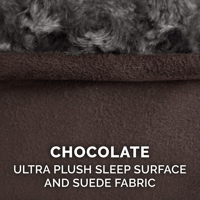 Furhaven Replacement Dog Bed Cover Ultra Plush Faux Fur & Suede Contour Luxe - Image 4