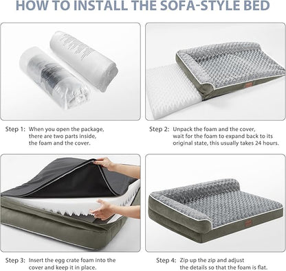 BFPETHOME Orthopedic Dog Beds for Large Dogs-Waterproof Sofa Dog Bed - Image 5