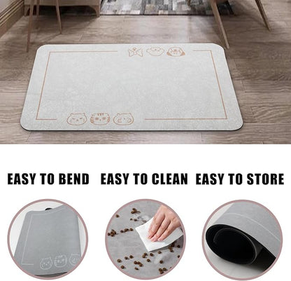 YCT Pet Food Mat, Non-Slip Bottom Absorbent Quick Dry Cat & Dog Feeding Mat - Image 5
