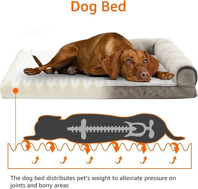 Amazon Basics Dog Bed with Cooling Gel Memory Foam, Pressure-Relief Support - Image 4