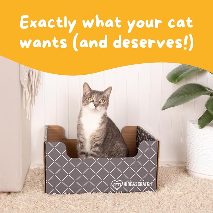 Hide & Scratch Cardboard Cat Scratcher Box & Bed - Image 7