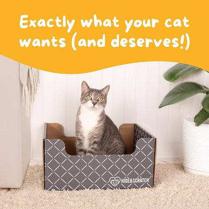 Hide & Scratch Cardboard Cat Scratcher Box & Bed - Image 7