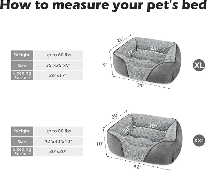 INVENHO X-Large Dog Bed Rectangle Washable Orthopedic Soft Calming Sleeping - Image 3