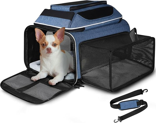 Petskd Top and Side Expandable Pet Carrier 18x13x9.5 Inches Southwest Airline by Petskd