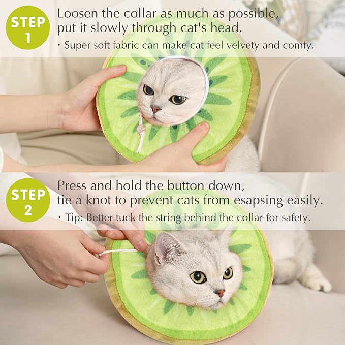 ANWA Adjustable Cat Cone Collar Soft, Cute Cat Donut Collar After Surgery - Image 5