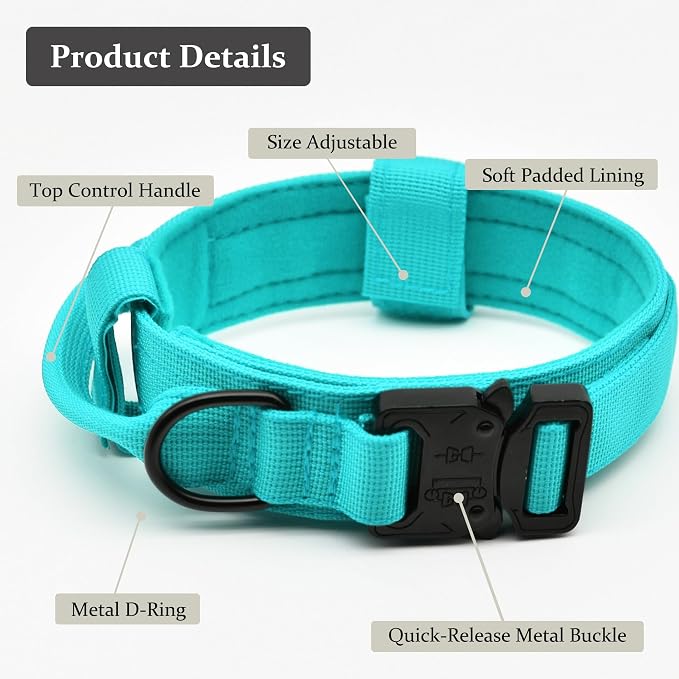 Tactical Dog Collar, Adjustable Military Training Nylon Dog Collar - Image 2
