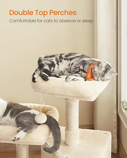 Feandrea Cat Tree, 45.3-Inch Cat Tower, Plush Condo - Image 3