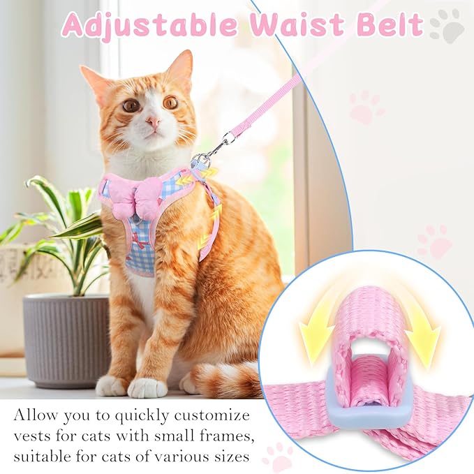 Cat Vest Harness and Leash Set for Walking Escape Proof, Adjustable Kitten - Image 5