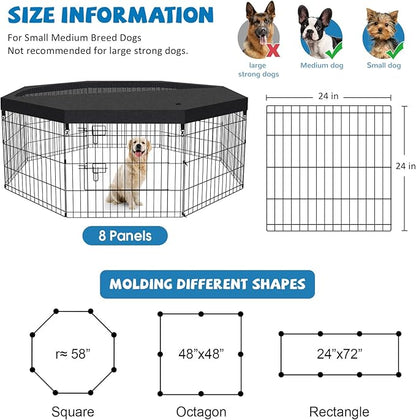 Dog Pen Pet Playpen Dog Fence Indoor Foldable Metal Wire Exercise Puppy Play - Image 2