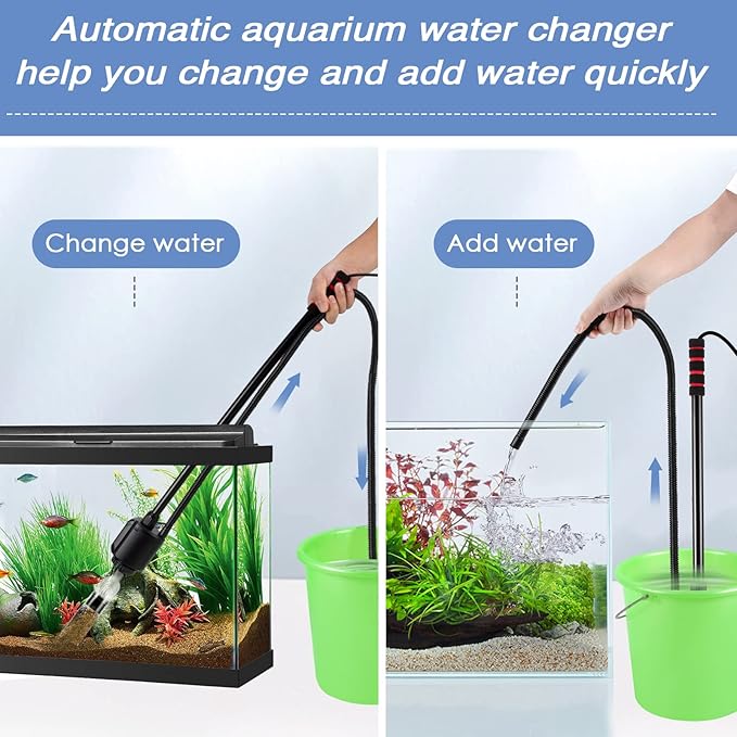 AQQA Electric Aquarium Gravel Cleaner, 6 in 1 Automatic Fish Tank Cleaning - Image 6