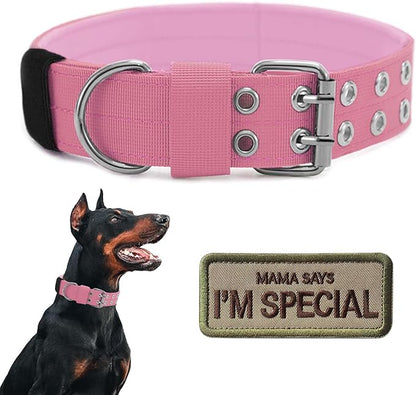 Tactical Dog Collar Military Adjustable Dog Collars Soft Nylon Training Collar by Periflowin