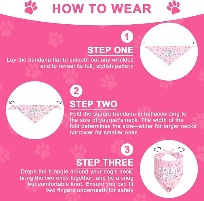 Dog Birthday Party Decorations, Adjustable Dog Bandana Set - Image 5