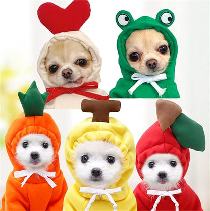 Warm Dog Winter Clothes Cute Fruit Dog Coat Hoodies Fleece Pet Dogs Costume - Image 2