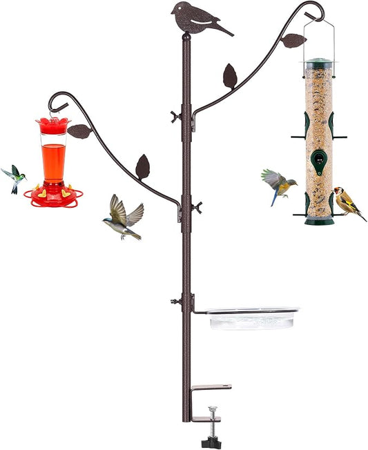 Deck Bird Feeder Pole Porch Multi-Hooks Hanging Kit by YINGYM