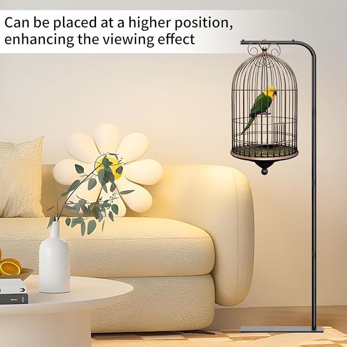 TBTFW 67 Inch High Hanging Bird Cage Stand, Bird Feeder Stand - Image 4