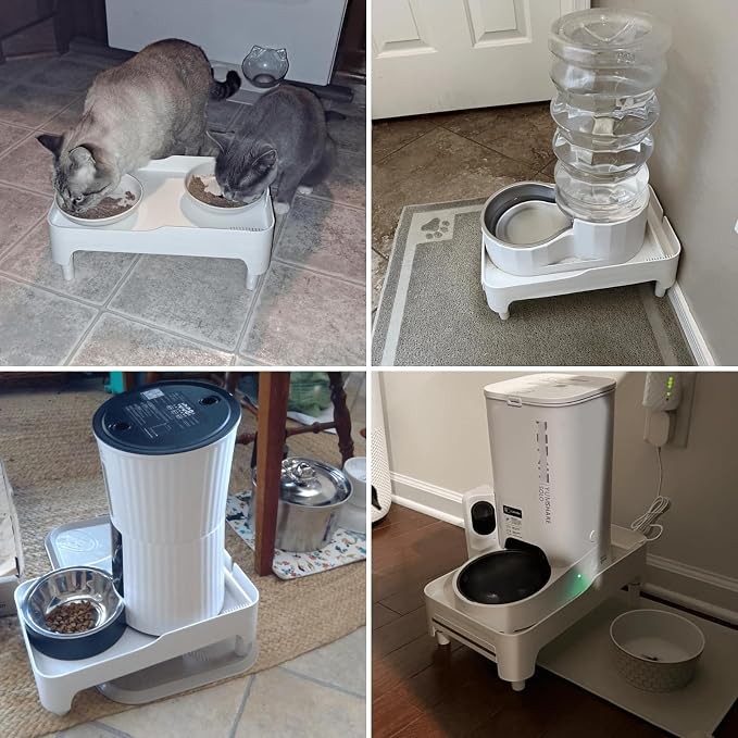 YOUEON Raised Pet Feeder Stand for Cats and Dogs Neck Health, Adjustable Height - Image 9