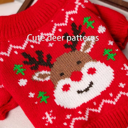 Christmas Dog Outfit Red Puppy Sweater - Image 7