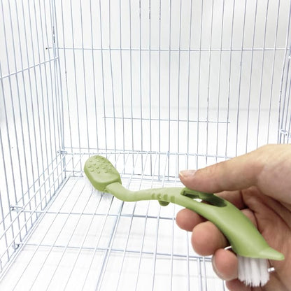 Bird Cage Cleaning Brush, Two Brush Heads, Long-Handled Tool - Image 8