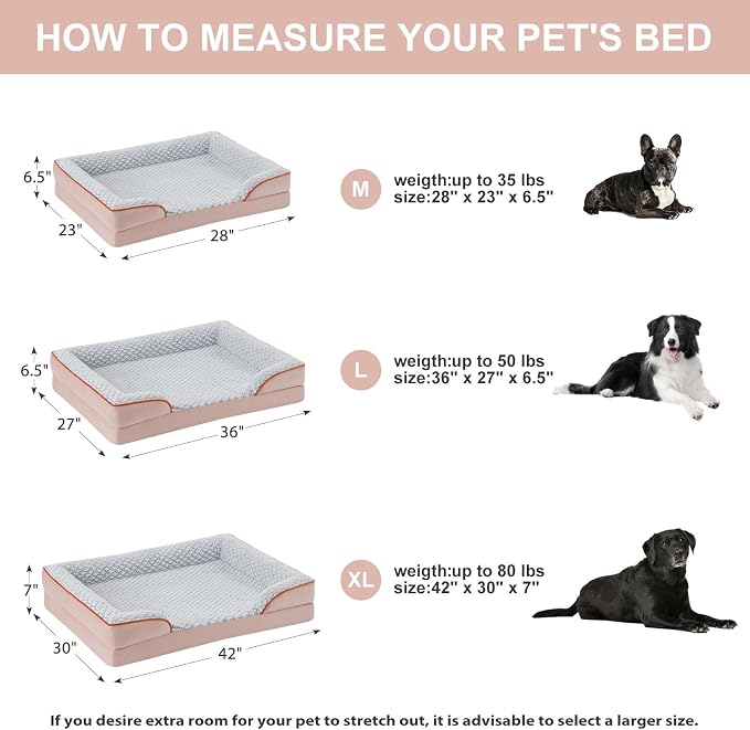 Orthopedic Dog Bed for Large Dogs, Egg Crate Foam Bed for Large Dogs, Equipped - Image 4