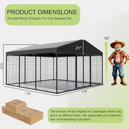 Gotland Dog Kennel Outdoor 10 x10 x6 FT, Dog Cage Outdoor - Image 3