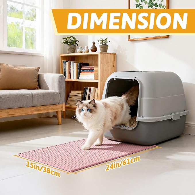 Pieviev Cat Litter Mat Double Layer Waterproof Urine Proof Trapping Mat 1 Pack) - Image 2