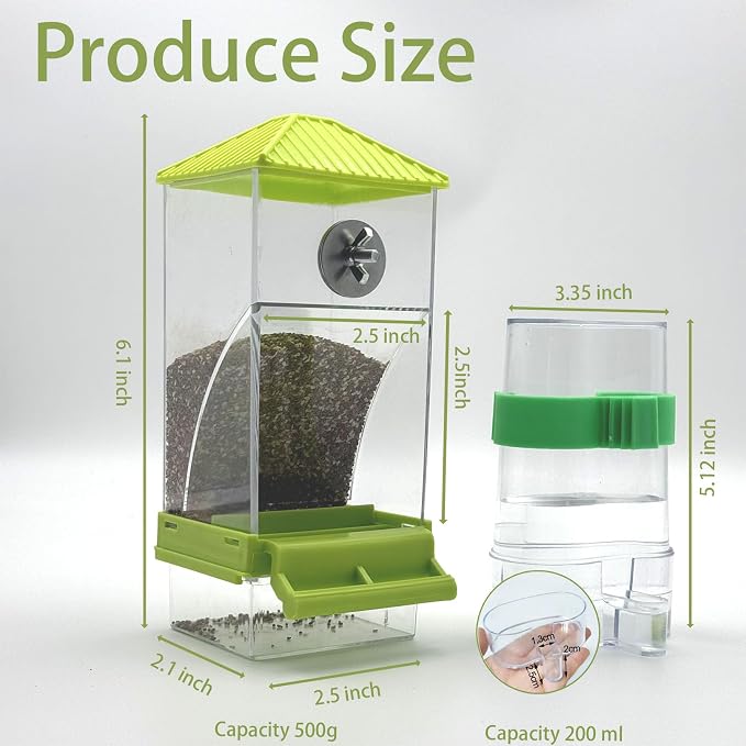 No Mess Bird Feeder Water Dispenser Set, Automatic Parrot Feeder - Image 2