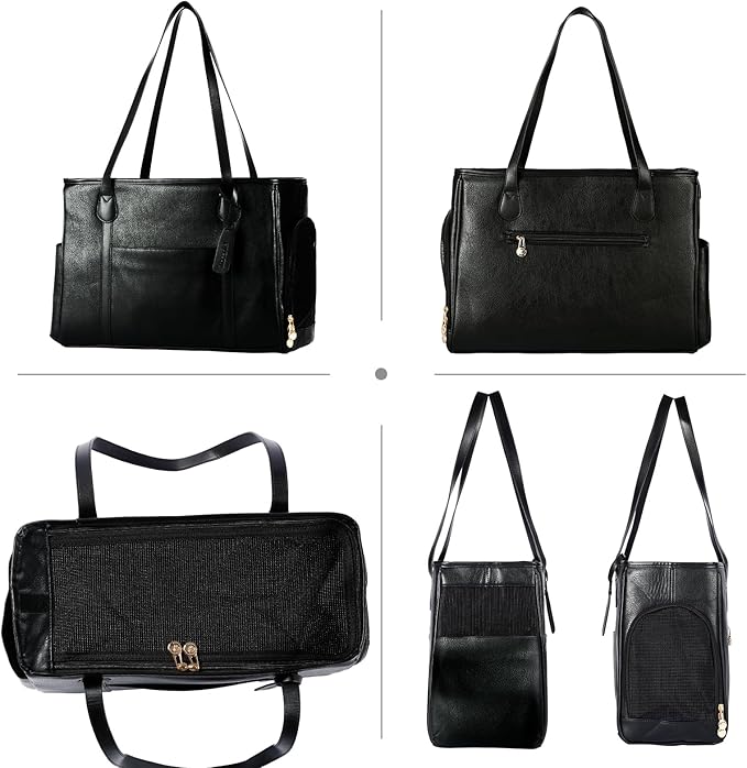 Stylish Dog Purse Carrier, Leather Pet Carrier Bag - Image 3