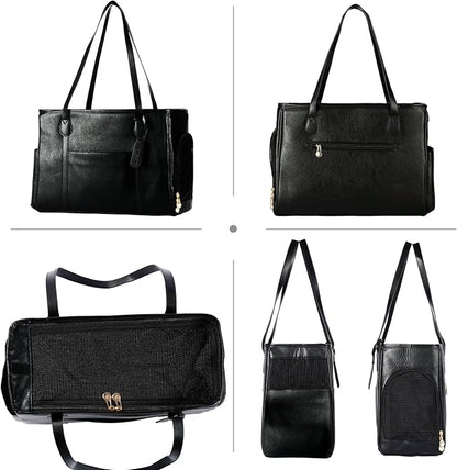 Stylish Dog Purse Carrier, Leather Pet Carrier Bag - Image 3