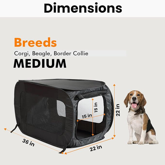 Beatrice Home Fashions Portable, Collapsible, Pop Up Kennel Travel Cat and Dog - Image 2