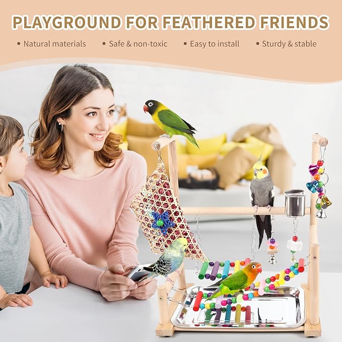 Bird Playground, Playstand for Parrot Cage Accessories - Image 3