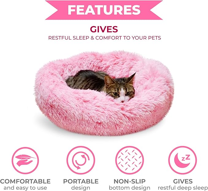 Whiskers & Friends Cat Beds for Indoor Cats Washable, Orthopedic Soft Fluffy - Image 3