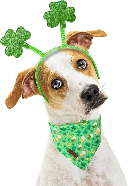 ARING PET St Patrick's Dog Bandana 2 Pack-Cute Green Clovers Dog Bandanas - Image 5