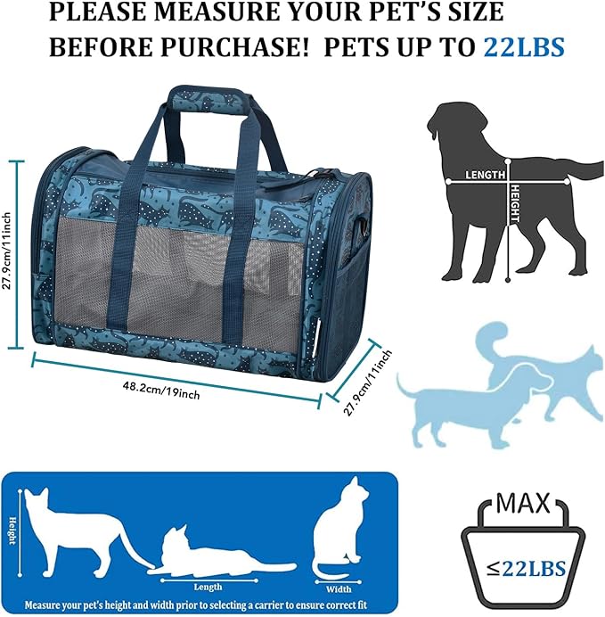 Soft-Sided Kennel Pet Carrier for Small Dogs, Airline Approved Cat Carriers Dog - Image 3