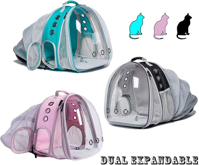 Galaxy Blue Dual Expandable Cat Backpack Carrier, Fit up to 20 lbs, Expandable - Image 4