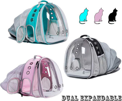 Galaxy Blue Dual Expandable Cat Backpack Carrier, Fit up to 20 lbs, Expandable - Image 4