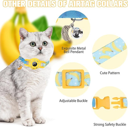 BINGPET AirTag Cat Collar with Bells, Upgraded Safety Elastic Cat Collar with - Image 5